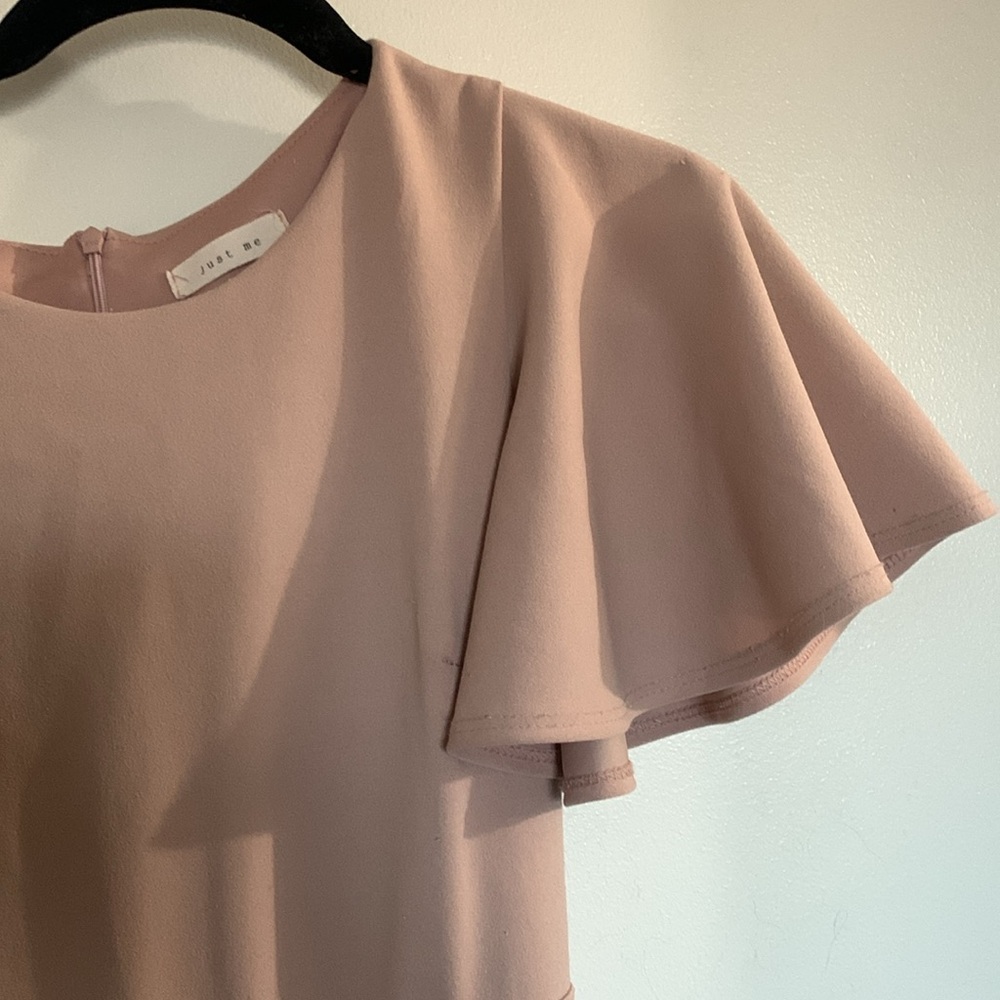 Dusty Pink Asymmetrical Hem Dress - Picture 3 of 7